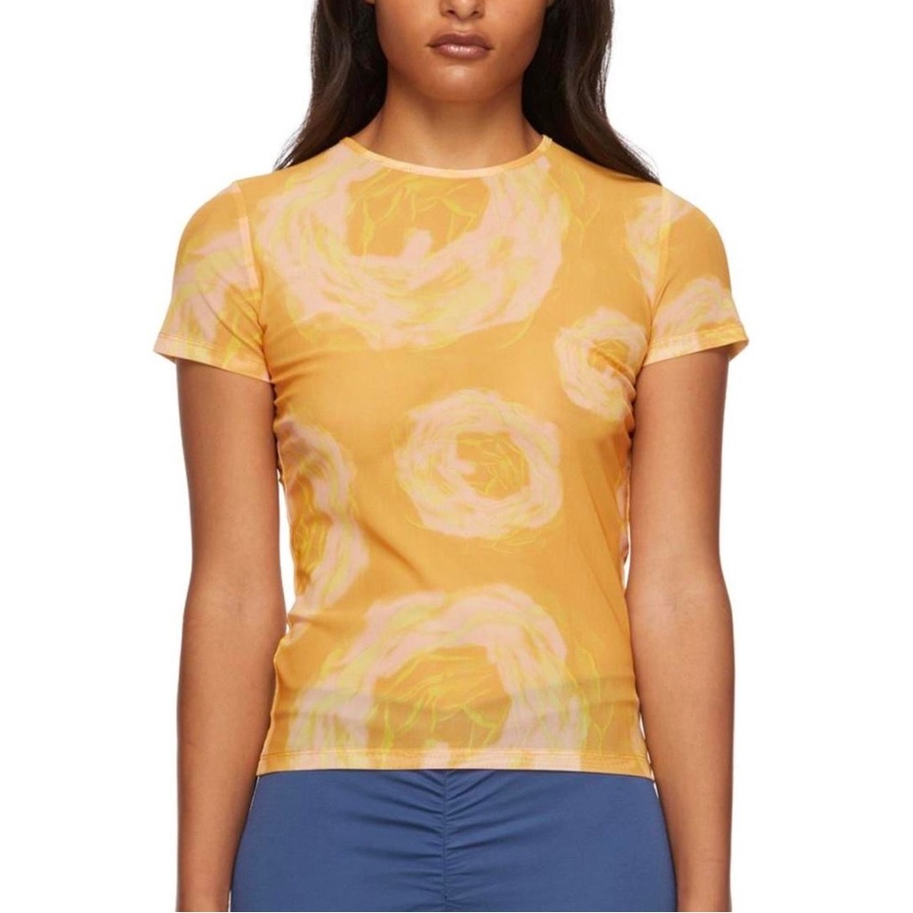 Miaou Mesh Mini Tee - Orange and Pink Floral
